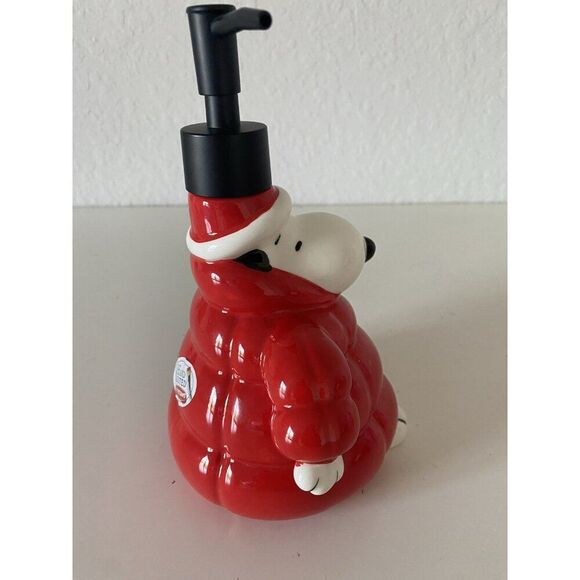 Peanuts Snoopy Soap Lotion Dispenser Red Quilted Puffer Puffy Jacket NEW main image 5